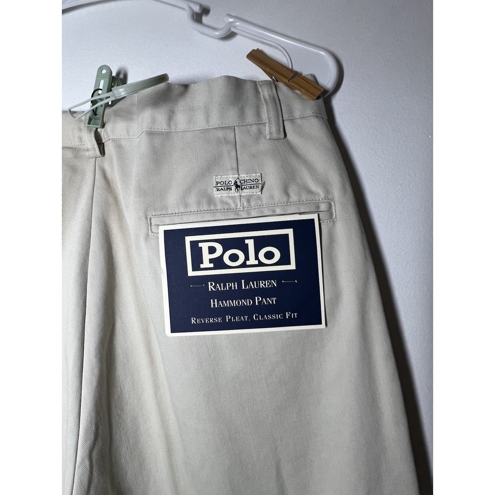 NWT Polo Ralph Lauren Men's Hammond Pant Reverse Pleat Classic Fit, Sand 32x32 - Picture 5 of 7